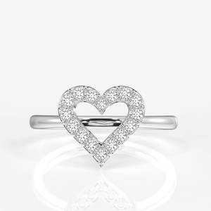 Bague en or 14 carats avec diamant cultivé en laboratoire Celestial Heart, collection élégante de bagues en diamant - Product Image 4