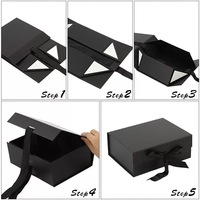 Boîtes cadeaux pliables en papier noir mat rigides avec fermeture magnétique personnalisée