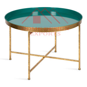 Meubles de table basse faits à la main en verre fini d'émail brillant argenté pour la maison moderne meubles de bureau d'hôtel - Product Image 5