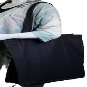 Custom Eco-Friendly 100% Cotton Navy <b>Tote</b> <b>Bag</b> Zipper Closure Hand Length Handle Letter Pattern Large Size-Reusable for Travel - Product Image 4