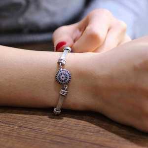 925 Sterling Silver Fine <b>String</b> <b>Bracelet</b> with Lapis Lazuli Beads - Product Image 3