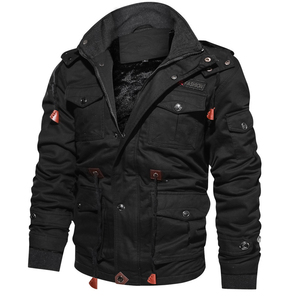 Vestes en toile de pilote pour hommes, style streetwear, automne, écologiques, chaudes, imperméables, col montant, coupe-vent, grande taille, vêtements d'extérieur - Product Image 1