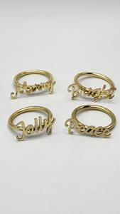 Rond de serviette avec mots personnalisés Support décoratif pour la salle à manger Accessoire de table élégant et fait à la main, parfait pour les cadeaux personnalisés - Product Image 5