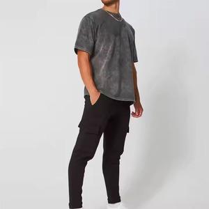 เสื้อยืดผู้ชายผ้าฝ้าย100% 200 GSM เสื้อครอปพอดีตัวสำหรับผู้ชายเสื้อยืดฮิปฮอปทันสมัยสำหรับฤดูใบไม้ผลิฤดูร้อน - Product Image 3