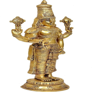 Aona รูปปั้นเทวรูปทองเหลืองสีดำและสีทอง18นิ้วการออกแบบสำหรับงานแต่งงานดิวาลีปูจา - Product Image 4