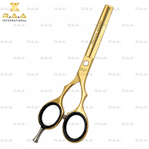 Ciseaux de barbier en acier inoxydable R.A.A. INTERNATIONAL avec peigne détachable, modèle RAA-154, pour salon de coiffure, coupe et effilage des cheveux - Product Image 2