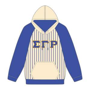 Sigma Gamma Rho Neutral Body Blue Raglan Pinstripes Pullover Hoodie SGRho Sorority Apparel Custom Divine Nine HBCU Clothing - Product Image 2