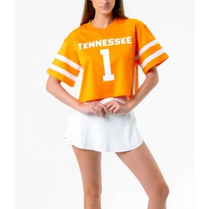 Camiseta de fútbol americano de gran tamaño para mujer, camiseta de entrenamiento de manga corta con hombros caídos y estampado por sublimación - Product Image 5