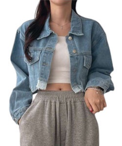 แจ็กเก็ตยีนส์กระดุมแถวเดียวสไตล์เกาหลีทรงหลวมใส่ได้ทั้งชายและหญิงแฟชั่นแนวสตรีท - Product Image 3