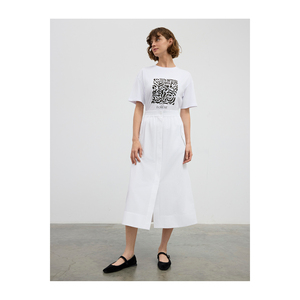 Jupe en mélange de coton avec poche avant et ceinture élastique, coupe confortable - Product Image 5