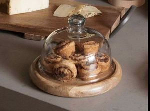 ถาดไม้อาซาเซียแบบเท้าสูงทำจากไม้อะคาเซียแท่นวางเค้กและผลไม้ทนทานสูง - Product Image 6