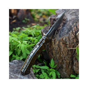 Tracker lame fixe fait à la main damas acier bois couteau de poche survie en plein air chasse Camping OEM - Product Image 3