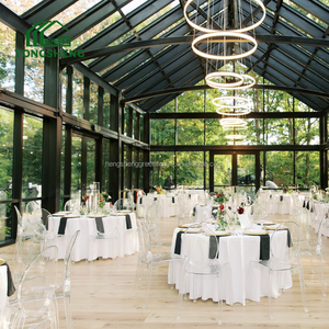 Tùy Chỉnh Kích Thước Kính Trong Suốt Sunroom Pitched Mái Đám Cưới Ngoài Trời Địa Điểm Tổ Chức Sự Kiện Thương Mại Mạ Kẽm Khung Thép Cho Sân Sau - Product Image 5
