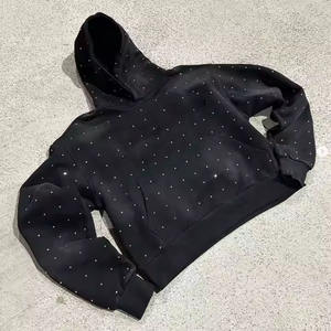 Sudadera con Capucha Personalizada de Poliéster/Algodón con Pedrería, Lavado Ácido, Tinte Liso, Estilo Vintage de Primavera - Product Image 1