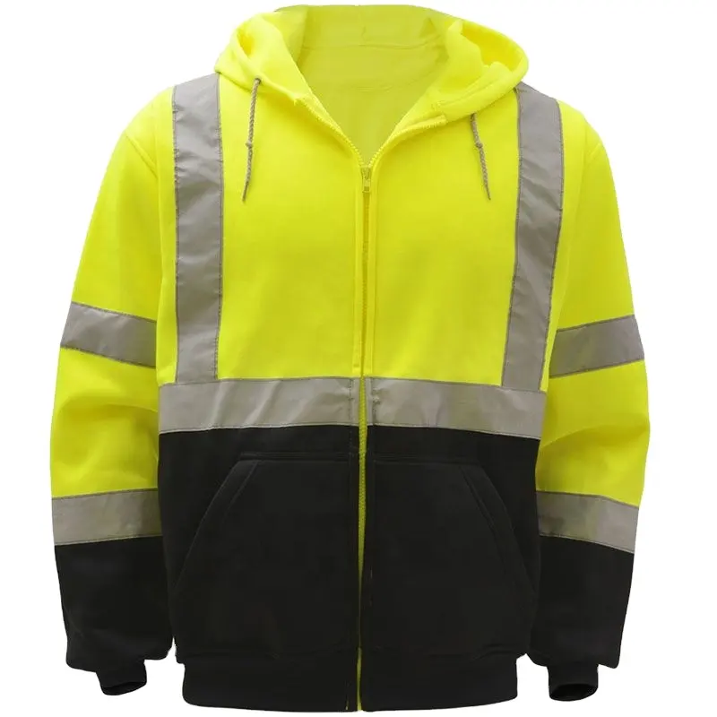 Riflettente sicurezza traffico fluorescente ad alta visibilità alta visibilità visibilità abbigliamento da lavoro sicurezza lavoro classe 3 giacca gialla alta visibilità