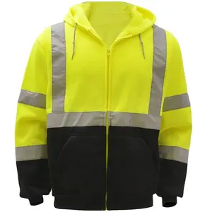 Reflexivo Segurança Tráfego Fluorescente Oi Vis Alta Visibilidade Workwear Segurança Trabalho Classe 3 Jaqueta Amarelo alta visibilidade