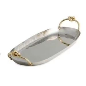 Best Quality Best Selling Ramadan <b>Serving</b> <b>Tray</b> With Golden Knot Design Handles <b>Serving</b> <b>Tray</b> for Tabletop Decoration - Product Image 1