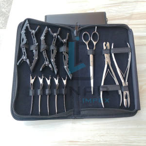 Pinzas de cierre de rana para el pelo, herramientas de extensión de pelo, Kit de funda de PVC de cuero negro y etiquetado de marca personalizado - Product Image 3