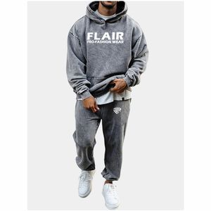 Conjunto Deportivo de Dos Piezas para Hombre, Estilo Vintage, 100% Algodón, con Capucha Bordada y Técnicas de Bordado con Cuentas, de Alta Calidad para Invierno - Product Image 3