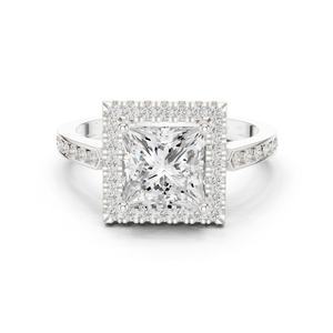 Anillo de diamante cuadrado de moissanita de 10K para mujer - Product Image 3