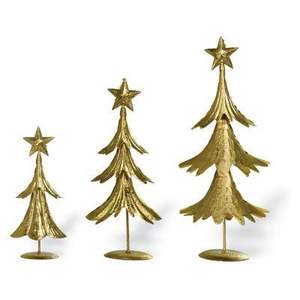 Elegante Figura de Árbol de Navidad con Acabado Dorado, Escultura de Estrella Decorativa Hecha a Mano para Decoración de Mesa, Estante u Oficina en el Hogar - Product Image 4