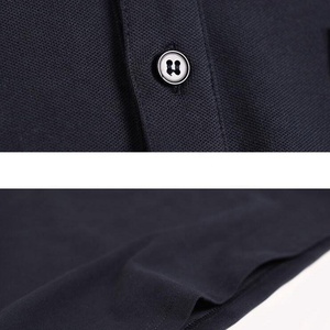 Polos de golf imprimés brodés avec logo personnalisé en coton, style décontracté pour hommes, polos tricotés solides à boutons, vente en gros - Product Image 4