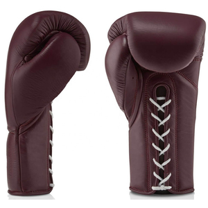 Guantes de boxeo de cuero genuino de diseño clásico profesional para MMA Muay Thai Kick Boxing Training Punzonado en tamaños 12oz 16oz - Product Image 4