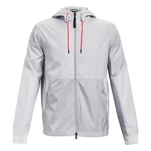 Veste personnalisée pour hommes, Vestes coupe-vent d'extérieur pour hommes de couleur unie, style streetwear haut zippé, toutes tailles confondues - Product Image 1