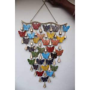 Set of 5 Recycled Iron Butterfly Wind Chimes Boho-Themed Hanging Patio Decoration for Indoor Outdoor Metal Animal Shape for Yard - Product Image 2