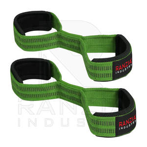 Logo personnalisé disponible Figure 8 Sangles d'haltérophilie Gym Workout Gym Training Powerifting Wrist Straps Figure Eight Wraps - Product Image 1