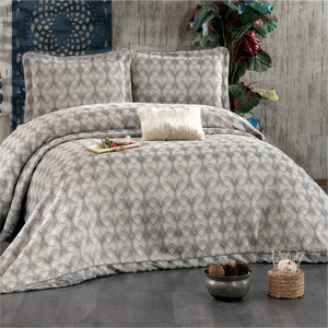 Guzide Podyum Mink 4-Piece Customized Classic Luxury Home <b>Bedspread</b> <b>Set</b> 100% Chenille Organic Woven Striped Washable Anti-Dust - Product Image 1
