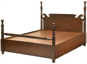 Lit à baldaquin moderne en bois massif avec rangement, écologique, réglable, taille complète - Product Image 2