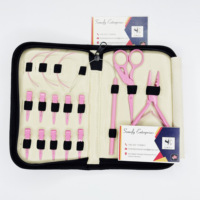 Beste prijs op maat gemaakte logo roze poederkleurige coatingkit slimme metalen haarverlengingsset van hoge kwaliteit voor regelmatig gebruik haarverzorgingsgereedschap