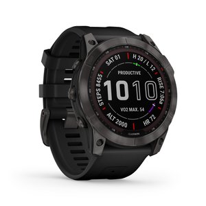 Nouvelle montre connectée GPS solaire Grmins fenixs 7X Sapphire originale - gris carbone/noir - DLC Titane - Product Image 1