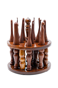 Juego de ganchos de ganchillo de palisandro hechos a mano con organizador, diseño ergonómico para tejer - Product Image 3