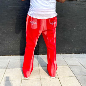 OEM Custom Flared Sweatpants Cotton <b>Nylon</b> Flare Track Pants Unisex Fleece <b>Jogger</b> Wide Leg Trouser Winter Breathable Windproof - Product Image 3