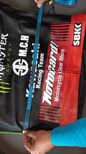 Мужская зеленая, черная, белая, натуральная кожа, байкерская куртка Kawasaki Ninja с защитными подушками, мотоциклетное снаряжение - Product Image 2