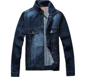 Men'<b>s</b> Quilted Denim <b>Jackets</b> New Thermal Style Casual Jean <b>Jacket</b> with Stand Collar Front Logo OEM Service Wholesale Price Winter - Product Image 1
