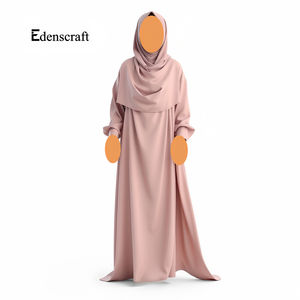 Polyester élégant pour femmes pour Jilbab robe modeste pleine longueur islamique Abaya tenue de prière robe musulmane respirante mode Simple - Product Image 5