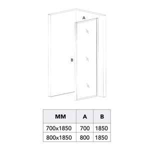 Puerta de Ducha Fija Koricini de 70 cm, Puerta de Ducha de Tercera Puerta de 6 mm, Nicho y Mampara de Ducha Serie Genoa, Italia - Product Image 2