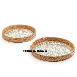 ชุดถาดเสิร์ฟหวาย2ชิ้นถาดเสิร์ฟหวายทำมือคุณภาพระดับพรีเมียมถาดเสิร์ฟหวายแบบคลาสสิก - Product Image 2