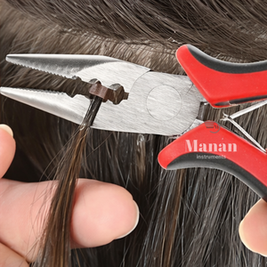 Micro Ring Hair <b>Extension</b> Pliers 3 Hole Removal Tool Serrated Jaws for Nano Rings <b>Beads</b> Professional Salon Use - Product Image 5