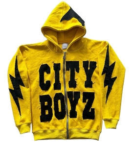 Sudadera con Capucha de Algodón de Primera Calidad, Lavado Ácido, Bordado Desgastado, Sudadera con Capucha Desgastada para Hombre, Más Vendida - Product Image 1