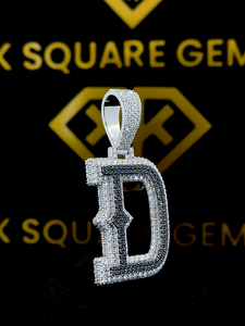 Pendentif initial personnalisé, personnalisé votre lettre breloque, pendentif Hip Hop pour hommes, pendentif Moissanite, bijoux Ice Out Hip Hop - Product Image 4
