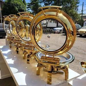 Plato de frotamiento profesional de acero inoxidable, juego de servicio de comida para Buffet, plato de frotamiento, calentador de comida para Buffet, acero inoxidable - Product Image 2