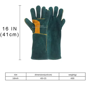 ถุงมือเชื่อมทนไฟ ระบายอากาศได้ดี เป็นมิตรกับสิ่งแวดล้อม ยาวถึงข้อศอก ใช้กลางแจ้ง ทำจากหนังวัวแท้ หนังแยกส่วน PK - Product Image 6