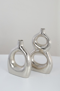 Centro de mesa de flores de hierro de diseño moderno hecho a mano, decoración creativa para el hogar, jarrón de Metal para bodas y decoración del hogar - Product Image 3
