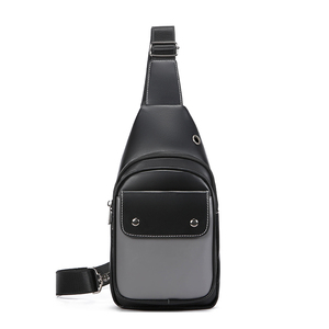 Sac de poitrine minimaliste pour homme, sac à bandoulière en microfibre, cuir synthétique, fermeture éclair, imperméable, usage quotidien, toutes saisons - Product Image 1