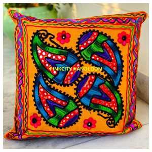 New Arrival 16*16 Cushion Cover Indian Handmade Suzani Multi Colored Beautiful <b>Sofa</b> Decor <b>Pillow</b> Cover Wedding Favors - Product Image 1