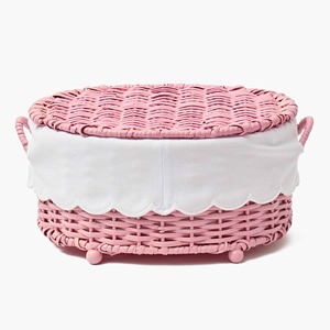 Cesta de ratán rosa hecha a mano, cesta de almacenamiento al por mayor, ecológica, hecha en Vietnam - Product Image 3